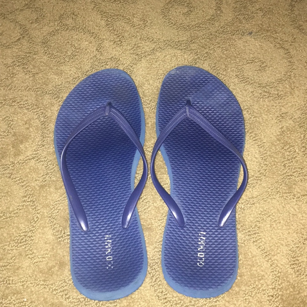 Navy flip flops